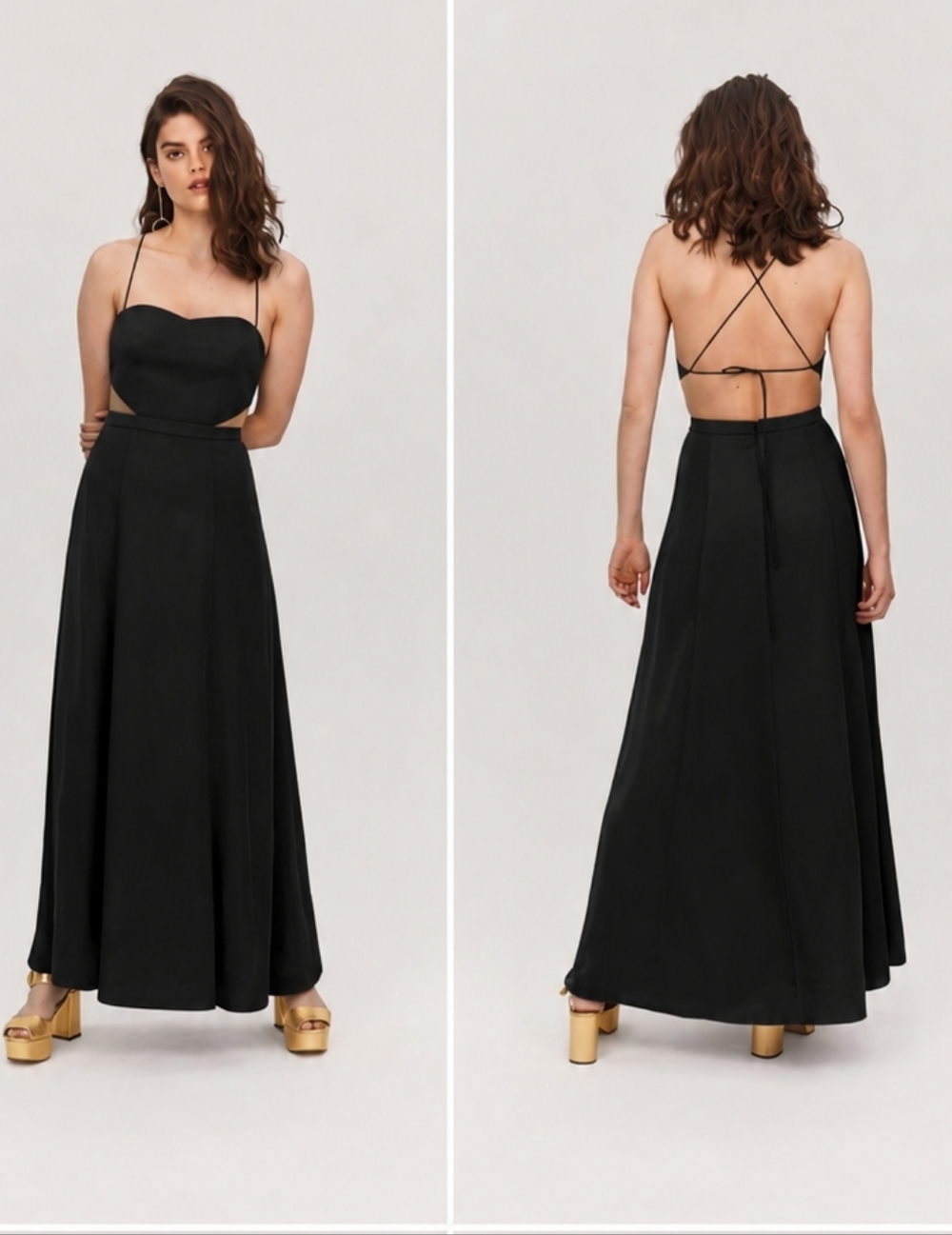 Fame and Partners Black Gown, Size 4